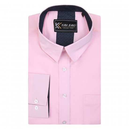 Kam Jeans P684 Premium Stretch Shirt Pink - Krekli - Krekli - 2XL-8XL