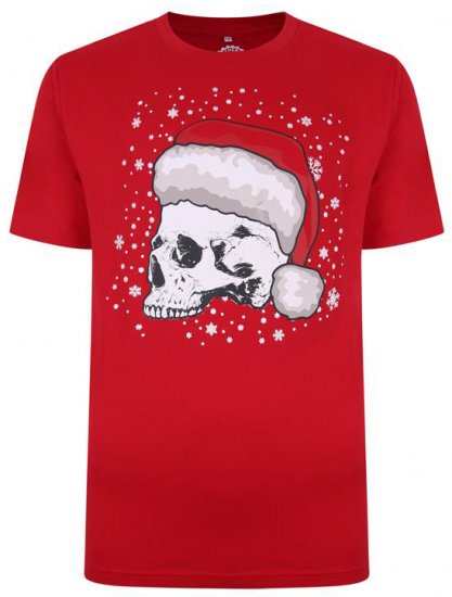 Kam Jeans X008 Santa Skull Print T-Shirt Red - T-krekli - T-krekli - 2XL-8XL