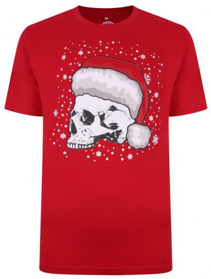Kam Jeans X008 Santa Skull Print T-Shirt Red - T-krekli - T-krekli - 2XL-14XL
