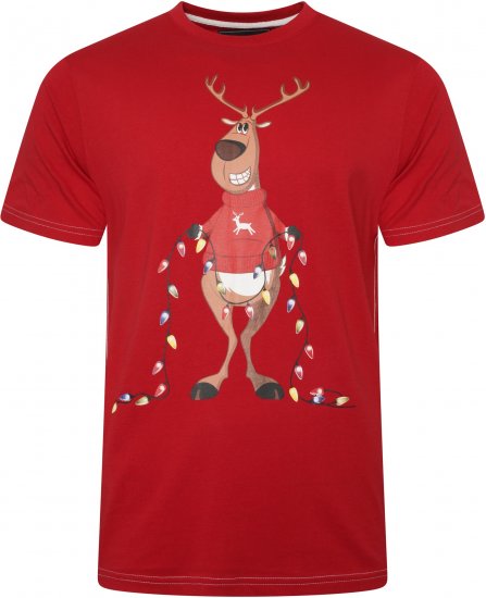 Kam Jeans X028 Rudolph Print T-Shirt Red - T-krekli - T-krekli - 2XL-14XL