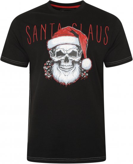 Kam Jeans X029 Santa Claus Skull Print T-Shirt Black - T-krekli - T-krekli - 2XL-14XL