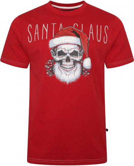 Kam Jeans X029 Santa Claus Skull Print T-Shirt Red - T-krekli - T-krekli - 2XL-14XL