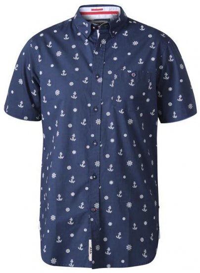 D555 Kirk Short Sleeve Shirt Navy - Krekli - Krekli - 2XL-8XL