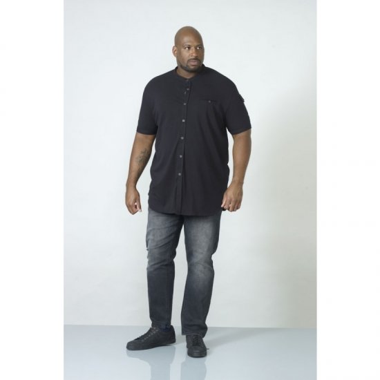 D555 Archer Collarless Shirt Black - Krekli - Krekli - 2XL-8XL
