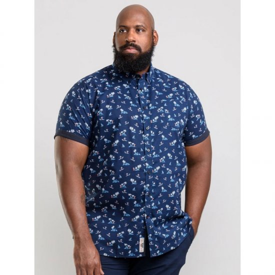 D555 Davian Hawaii Shirt Navy - Krekli - Krekli - 2XL-8XL