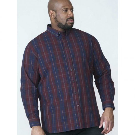 D555 Grady Long Sleeve Check Shirt - Krekli - Krekli - 2XL-8XL