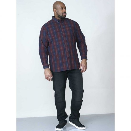 D555 Grady Long Sleeve Check Shirt - Krekli - Krekli - 2XL-8XL