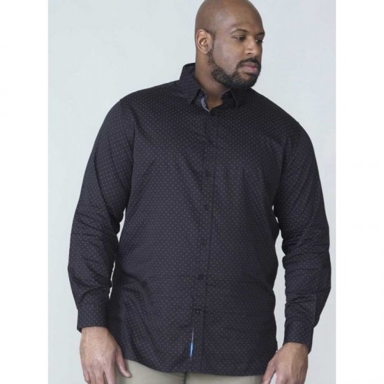 D555 Jahine Long Sleeve Printed Shirt Black - Krekli - Krekli - 2XL-8XL