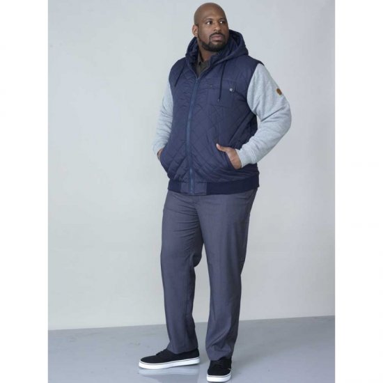 D555 Willie Hooded Quilted Jacket with Fleece sleeves - Jakas & Lietus apģērbs - Jakas - 2XL-12XL