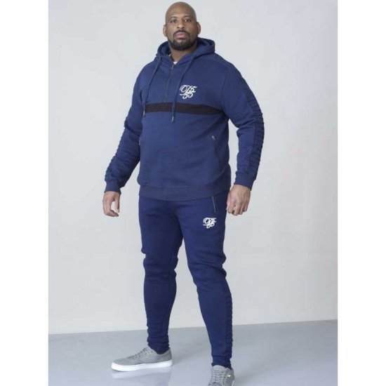 D555 Sergio Half Zip Hoodie Navy - Džemperi un džemperi ar kapuci - Džemperi - 2XL-14XL