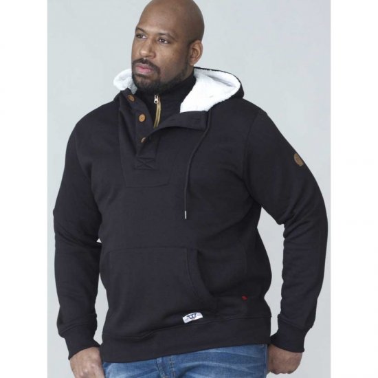 D555 Lorenzo Half zip Hoodie Black - Džemperi un džemperi ar kapuci - Džemperi - 2XL-14XL