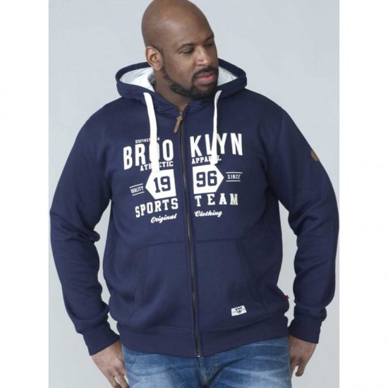 D555 Thurston Full Zip Hoodie Navy - Džemperi un džemperi ar kapuci - Džemperi - 2XL-14XL