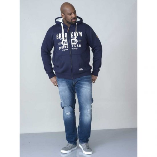 D555 Thurston Full Zip Hoodie Navy - Džemperi un džemperi ar kapuci - Džemperi - 2XL-14XL