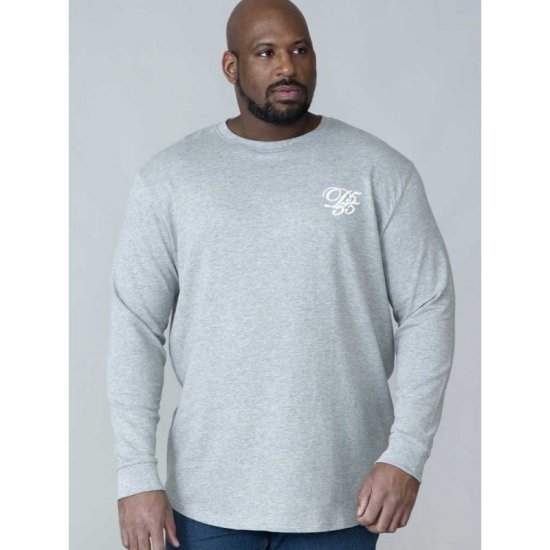D555 Plato Long Sleeve T-shirt Grey - T-krekli - T-krekli - 2XL-14XL