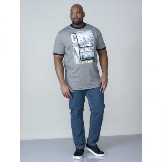 D555 Howie Fine Stripe T-shirt Grey - T-krekli - T-krekli - 2XL-14XL