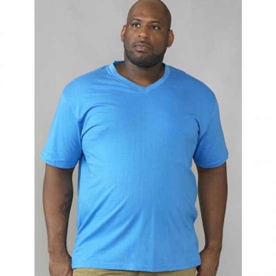 D555 Signature T-krekls ar V-veida Izgriezumu Zils - T-krekli - T-krekli - 2XL-14XL