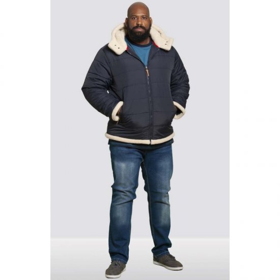 D555 Hudson Hooded Puffer Jacket Navy - Jakas & Lietus apģērbs - Jakas - 2XL-12XL