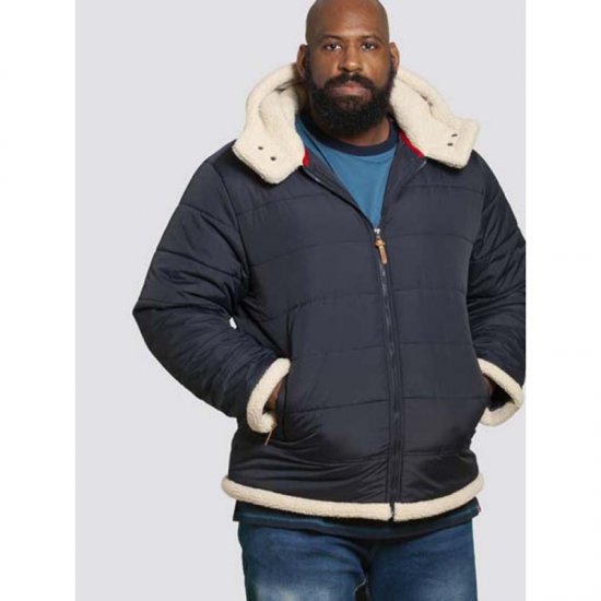 D555 Hudson Hooded Puffer Jacket Navy - Jakas & Lietus apģērbs - Jakas - 2XL-12XL
