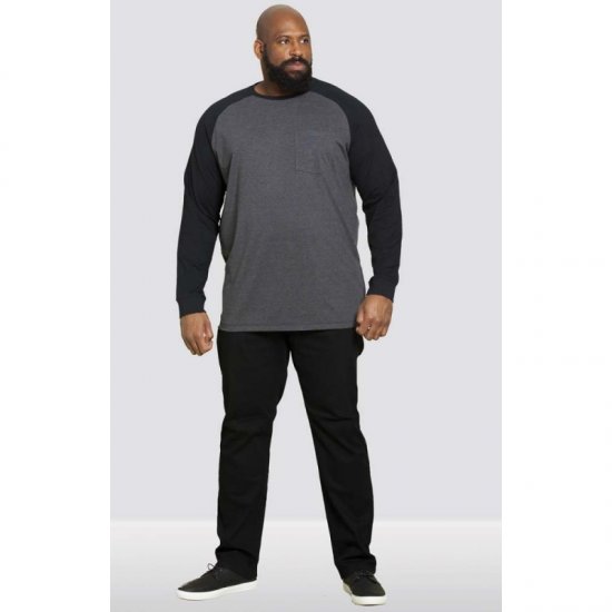 D555 Illinois Long Sleeve T-shirt Charcoal - T-krekli - T-krekli - 2XL-14XL