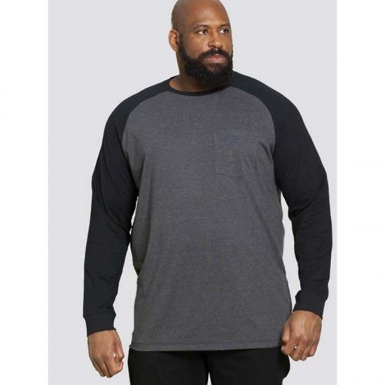 D555 Illinois Long Sleeve T-shirt Charcoal - T-krekli - T-krekli - 2XL-14XL