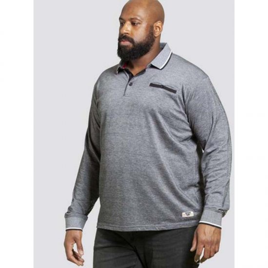 D555 Brockville Long Sleeve Polo Grey - Polo krekli - Polo krekli - 2XL-8XL