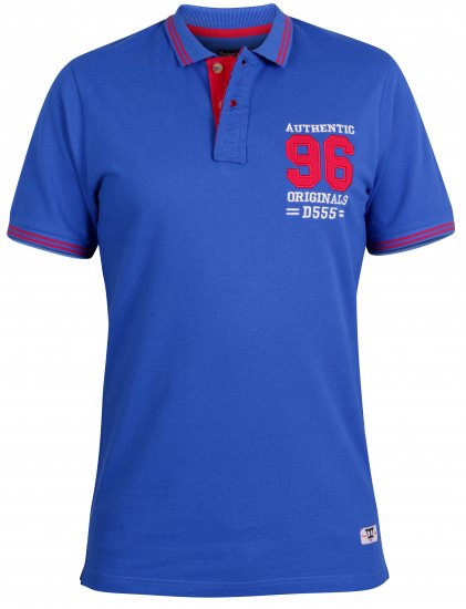 D555 Bartley Pique Polo Shirt Blue - Polo krekli - Polo krekli - 2XL-8XL