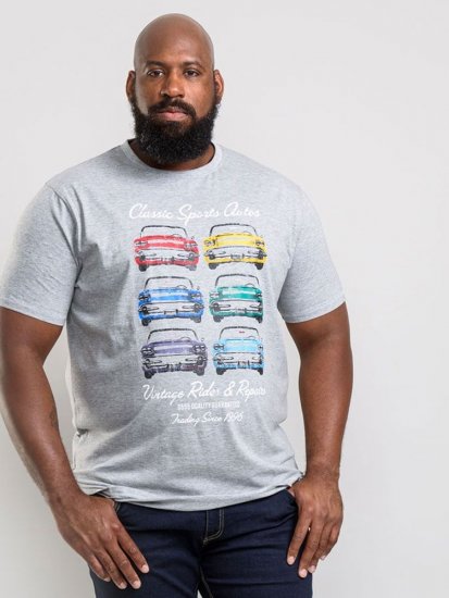 D555 Jenson T-shirt Grey - T-krekli - T-krekli - 2XL-14XL