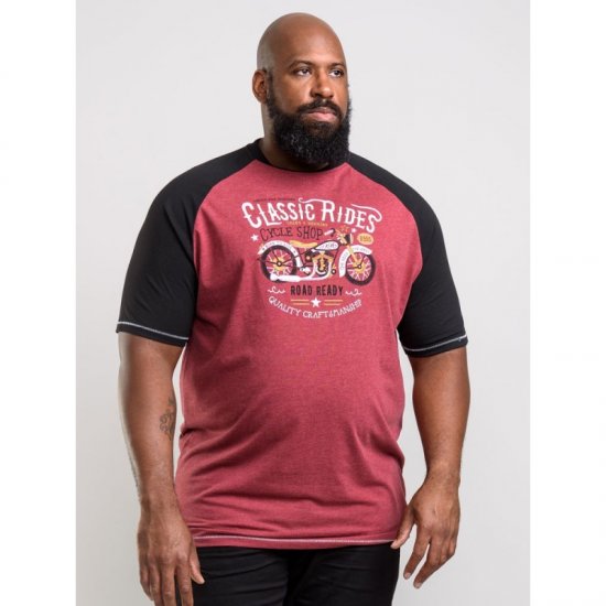 D555 Evans T-shirt Burgundy - T-krekli - T-krekli - 2XL-14XL