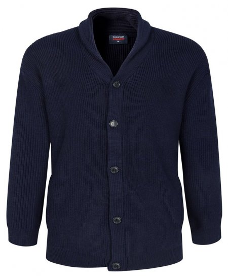 Espionage KW080 Jaka ar šalles apkakli tumši zila - Džemperi un džemperi ar kapuci - Džemperi - 2XL-14XL
