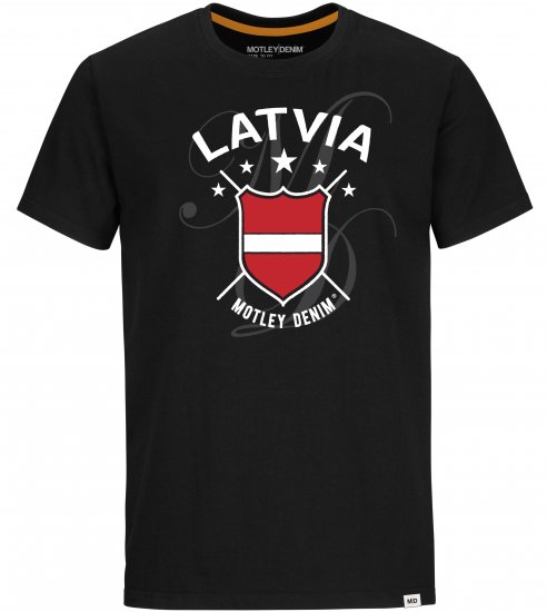 Motley Denim Latvia T-shirt Black - T-krekli - T-krekli - 2XL-14XL