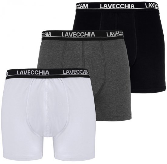Lavecchia 1020 Boxershorts 3-pack Black/Charcoal/White - Apakšveļa un peldšorti - Apakšveļa - 2XL-8XL
