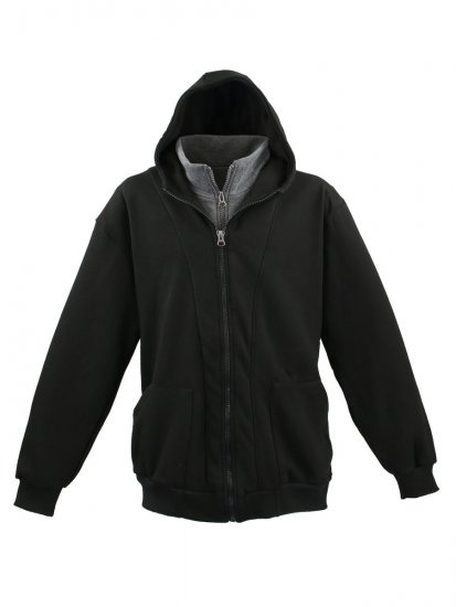 Lavecchia 109 Two-in-one Zipper Hoodie Black/Charcoal - Džemperi un džemperi ar kapuci - Džemperi - 2XL-14XL