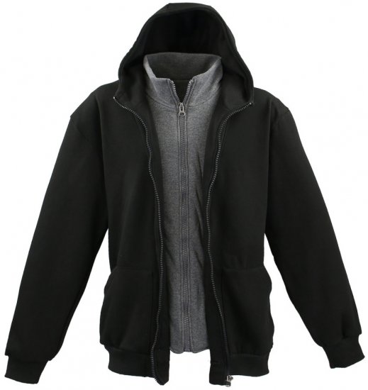 Lavecchia 109 Two-in-one Zipper Hoodie Black/Charcoal - Džemperi un džemperi ar kapuci - Džemperi - 2XL-14XL