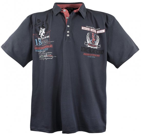Lavecchia 2038 Printed Jersey Poloshirt Charcoal - Polo krekli - Polo krekli - 2XL-8XL