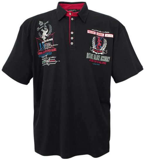 Lavecchia 2038 Printed Jersey Poloshirt Black - Polo krekli - Polo krekli - 2XL-8XL