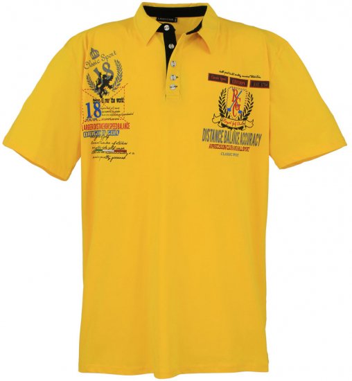 Lavecchia 2038 Printed Jersey Poloshirt Yellow - Polo krekli - Polo krekli - 2XL-8XL