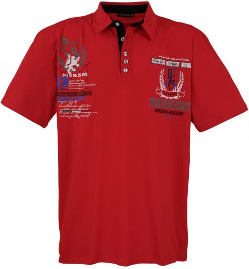 Lavecchia 2038 Printed Jersey Poloshirt Red - Polo krekli - Polo krekli - 2XL-8XL
