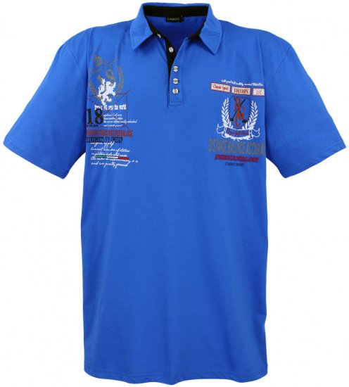 Lavecchia 2038 Printed Jersey Poloshirt Royal Blue - Polo krekli - Polo krekli - 2XL-8XL