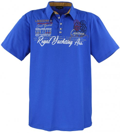 Lavecchia 4688 Printed Jersey Poloshirt Royal Blue - Polo krekli - Polo krekli - 2XL-8XL