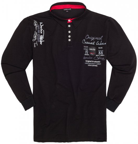 Lavecchia 2025 Printed Sweatshirt with collar Black - Džemperi un džemperi ar kapuci - Džemperi - 2XL-14XL