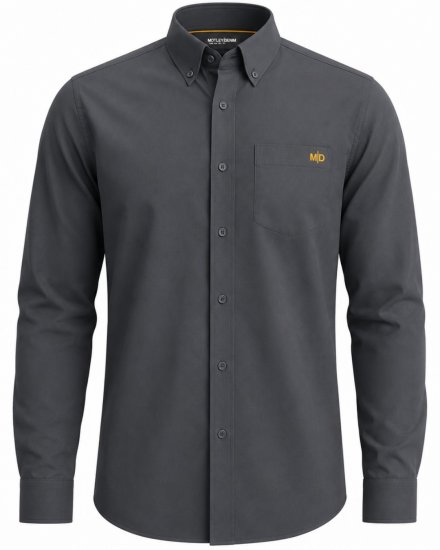 Motley Denim Lisbon Long Sleeve Shirt Charcoal - Krekli - Krekli - 2XL-8XL