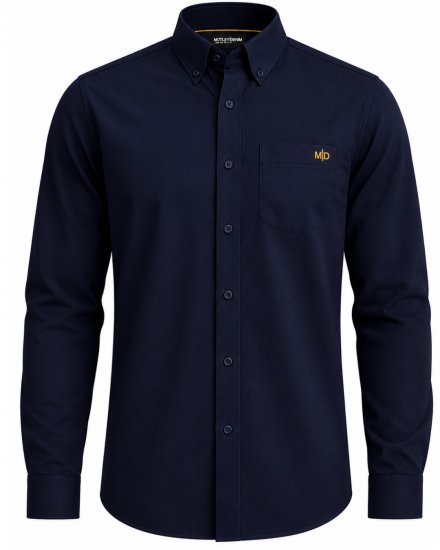 Motley Denim Lisbon Long Sleeve Shirt Navy - Krekli - Krekli - 2XL-8XL