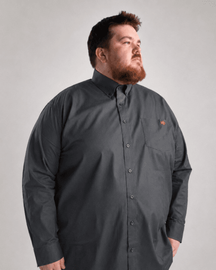 Motley Denim Lisbon Long Sleeve Shirt Charcoal - Krekli - Krekli - 2XL-8XL