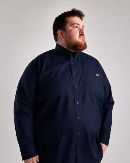 Motley Denim Lisbon Long Sleeve Shirt Navy - Krekli - Krekli - 2XL-8XL