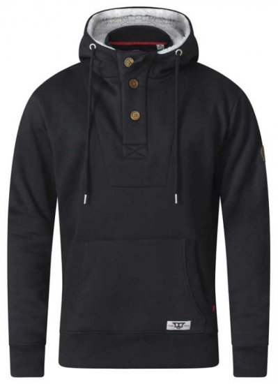 D555 Lorenzo Half zip Hoodie Black - Džemperi un džemperi ar kapuci - Džemperi - 2XL-14XL
