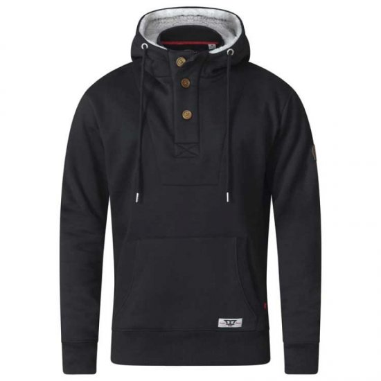 D555 Lorenzo Half zip Hoodie Black - Džemperi un džemperi ar kapuci - Džemperi - 2XL-14XL