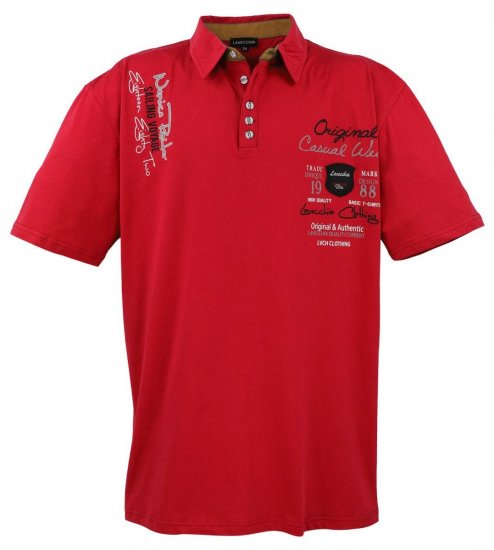 Lavecchia 610 T-krekls ar apkakli Sarkans - Polo krekli - Polo krekli - 2XL-8XL