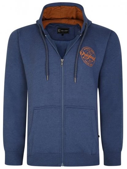 Kam Jeans 7060 Zip Thru Originals Denim Hoodie Royal Blue - Džemperi un džemperi ar kapuci - Džemperi - 2XL-14XL