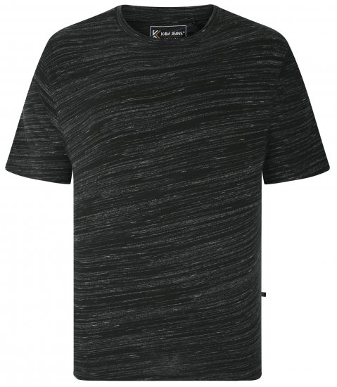 Kam Jeans 5738 Injected Marl Crew Neck T-Shirt Black - T-krekli - T-krekli - 2XL-14XL