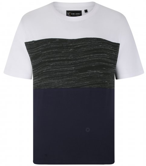 Kam Jeans 5739 Contrast Panel Cut & Saw T-Shirt Charcoal - T-krekli - T-krekli - 2XL-14XL